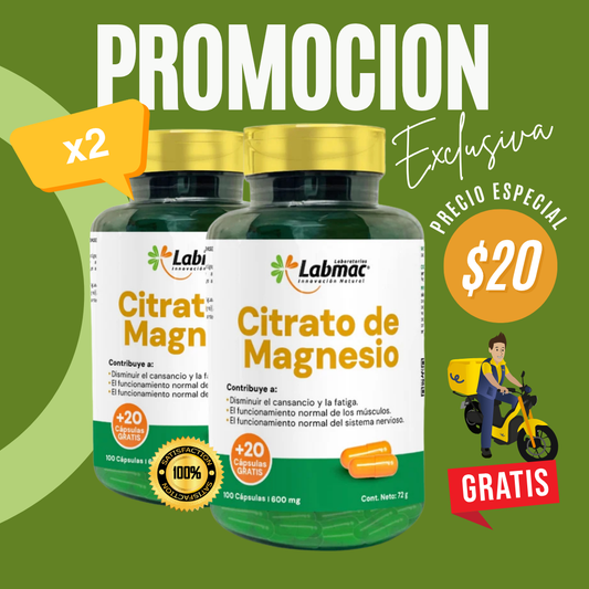 Promoción de 2 frascos de Citrato de Magnecio