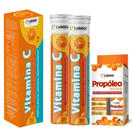 2 VITAMINA C TABLETAS EFERVESCENTES + PROPÓLEO GOTAS